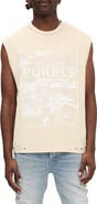 PURPLE BRAND Textured Jersey Graphic Muscle Tee