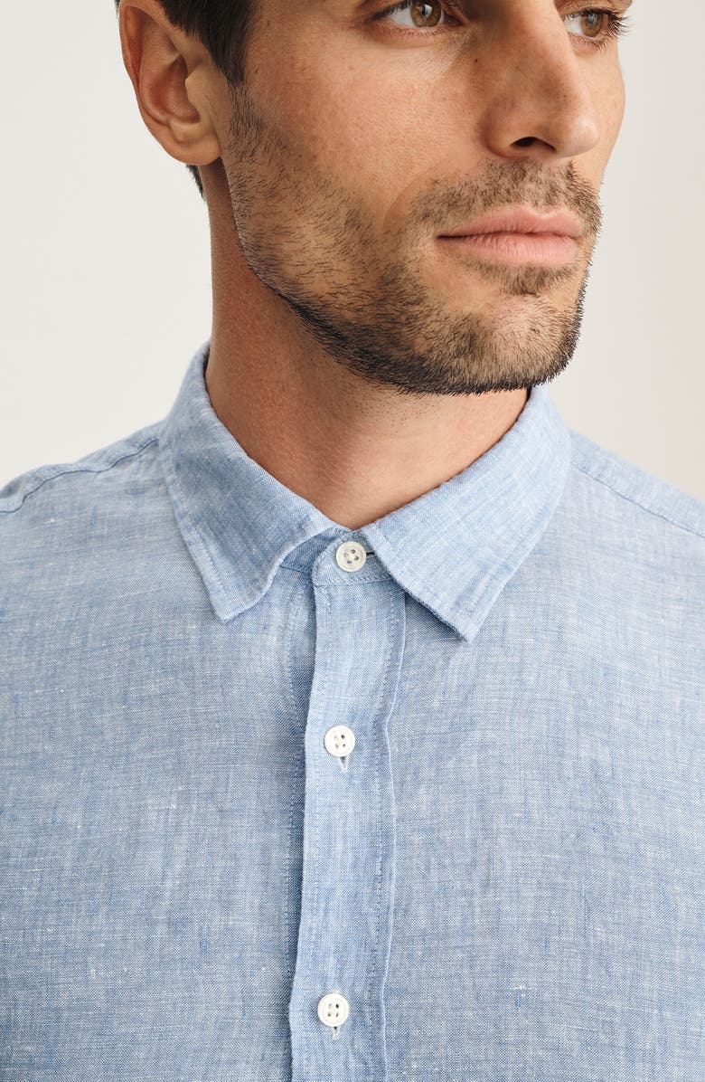 34 Heritage Linen Button-Up Shirt, Alternate, color, Dark Blue
