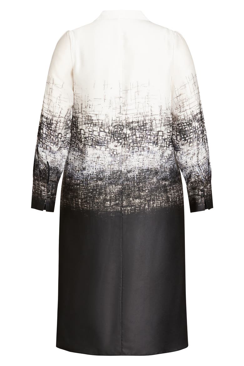 Caroline Gradient Print Long Sleeve Shirtdress, Alternate, color, ACID