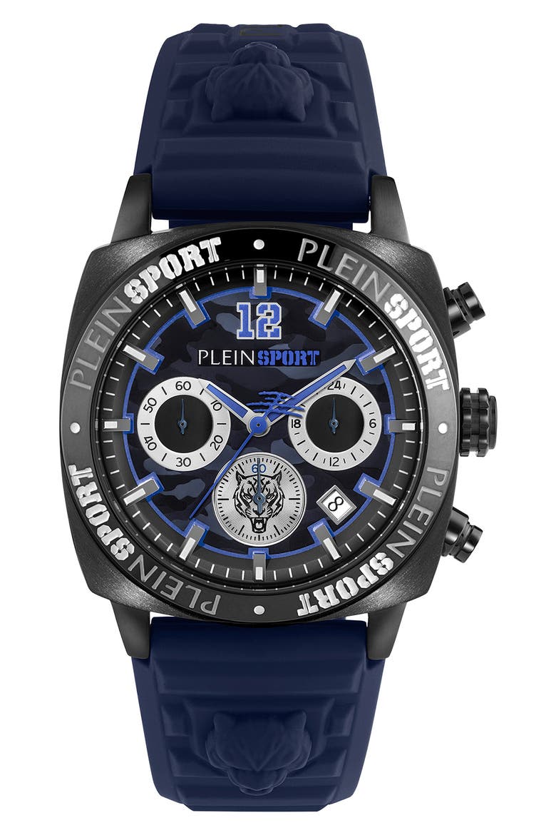 Wildcat Silicone Strap Watch, 40mm, Main, color, IP BLACK