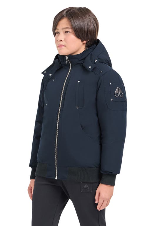 Moose Knuckles Kids' 600 Fill Power Down Bomber Jacket In Blue