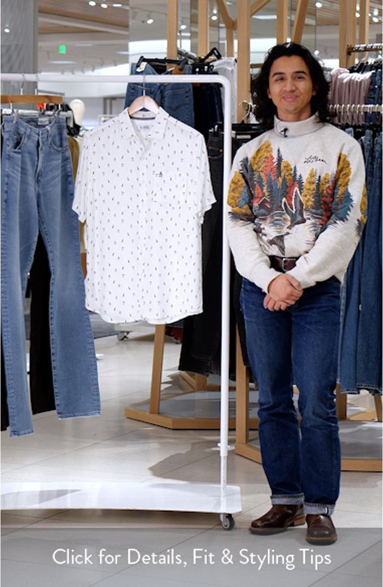 Print Short Sleeve Button-Up Shirt, sales video thumbnail