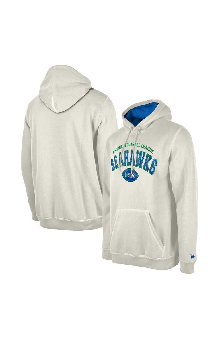 New Era Men's New Era Cream Seattle Seahawks Historic 3rd Down Pullover Hoodie, Main, color, Cream