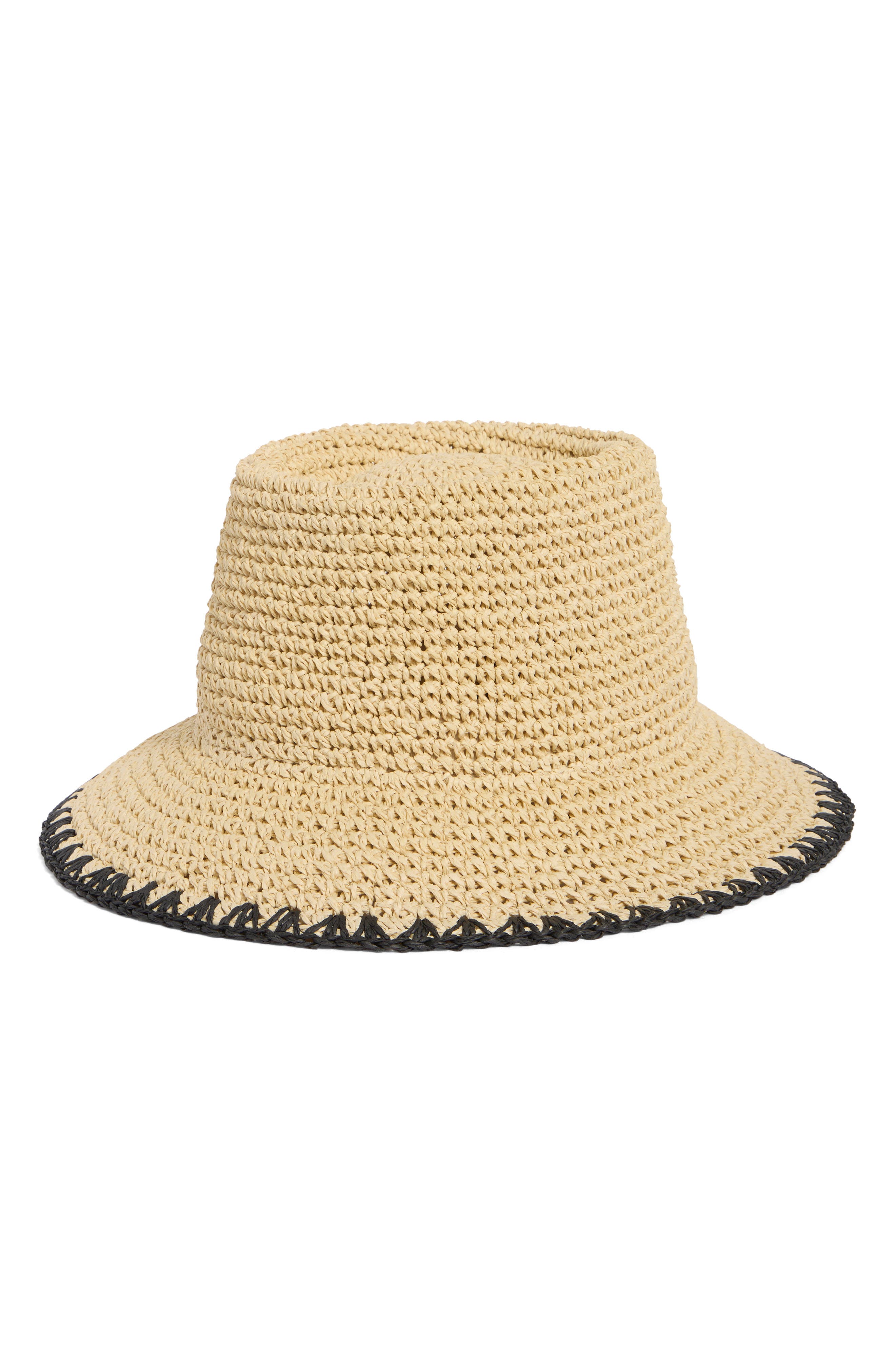 Vince Camuto Telescope Open Straw Bucket Hat