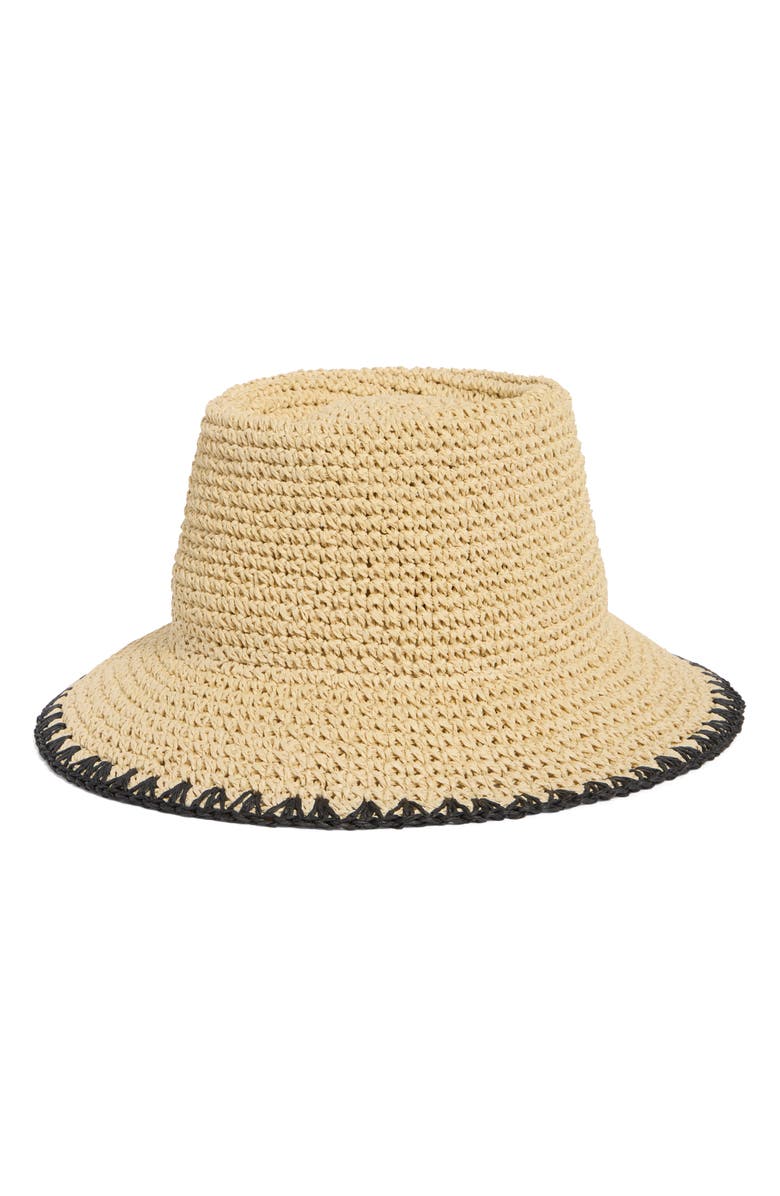 Vince Camuto Telescope Open Straw Bucket Hat, Main, color, Natural