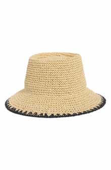 Vince Camuto Telescope Open Straw Bucket Hat
