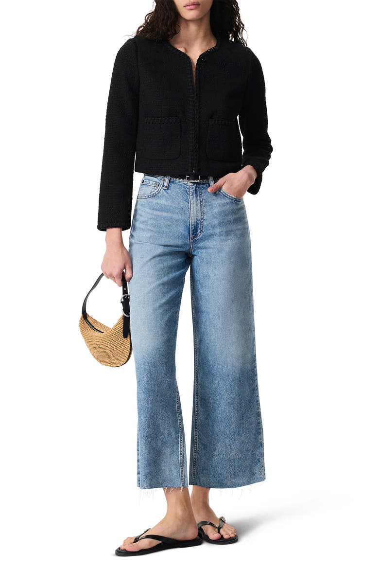 Cheyenne Tweed Jacket, Alternate, color, BLACK