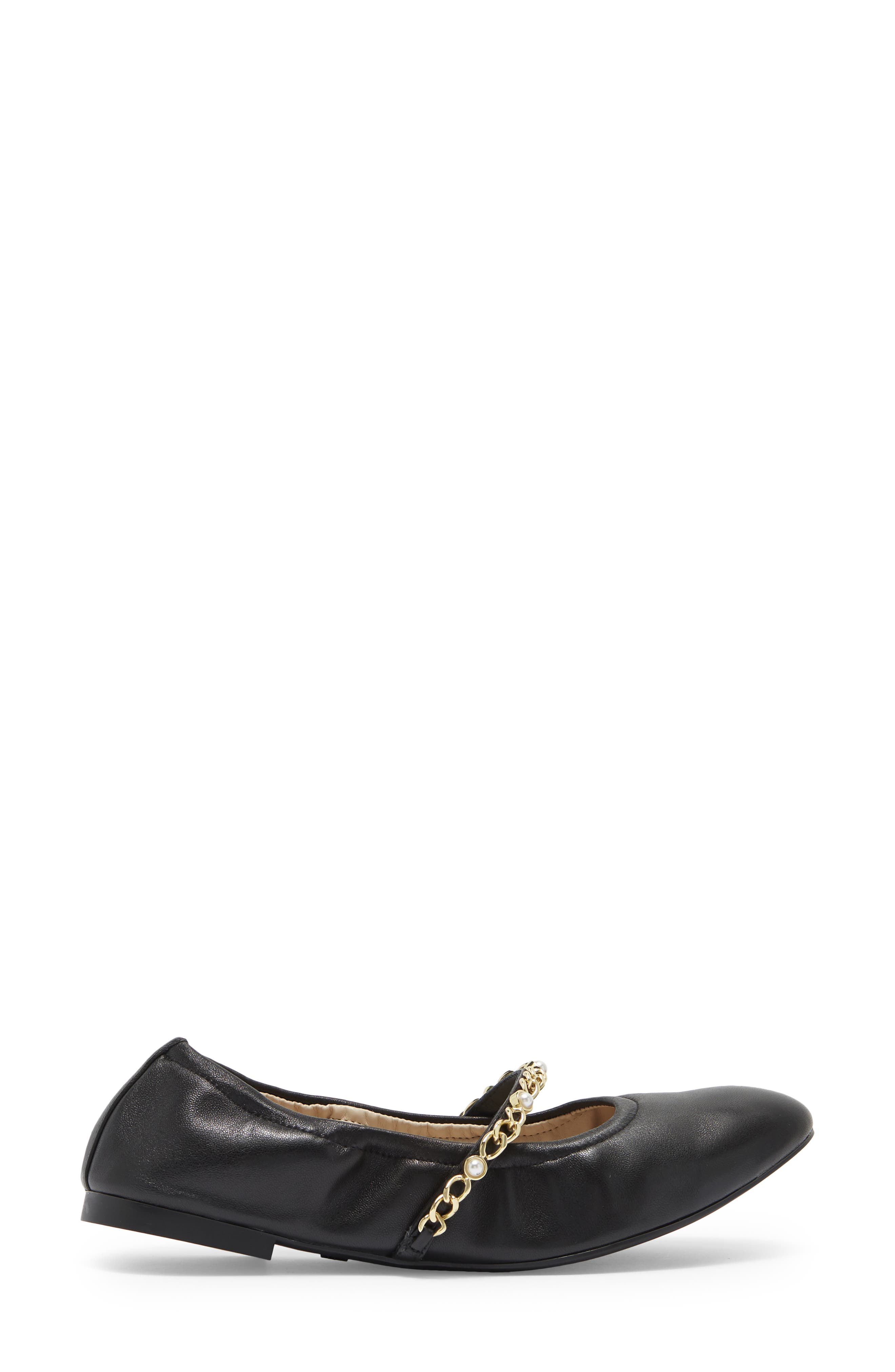 Stuart Weitzman Imitation Pearl Chain Ballet Flat, Alternate, color, 