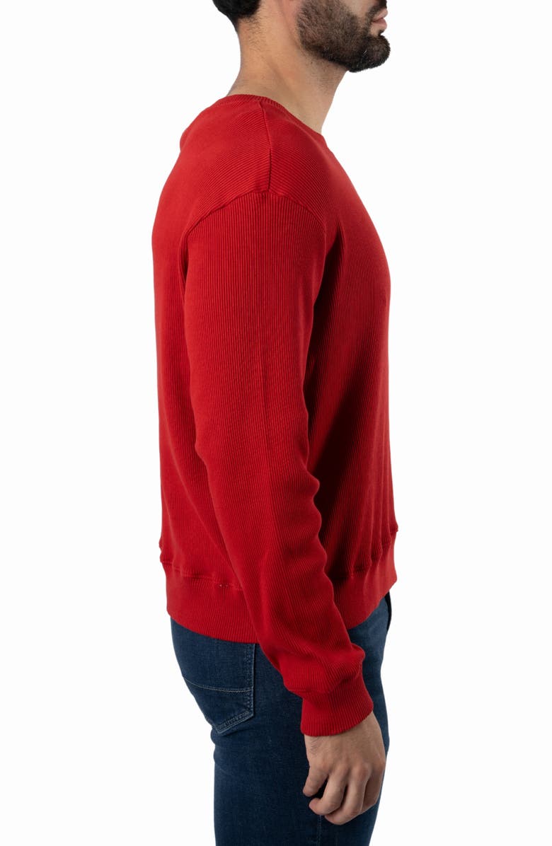 Jared Lang Ribbed Crewneck Sweater, Alternate, color, Red