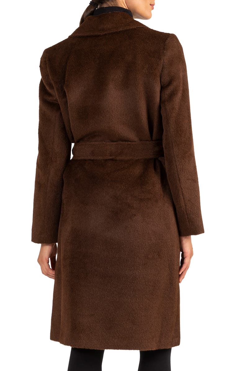Sofia Cashmere Belted Alpaca & Wool Coat, Alternate, color, Brown