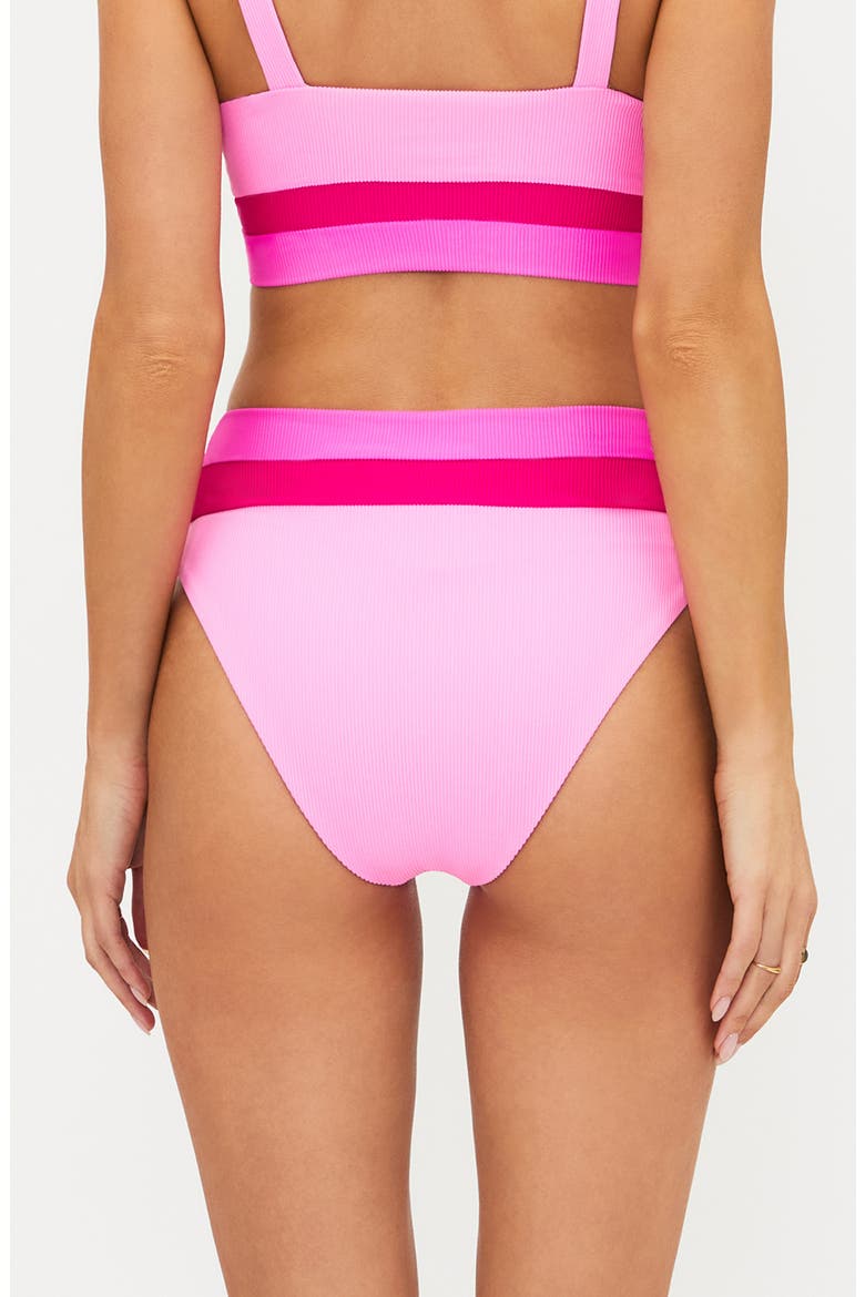 Heidi Stripe Bikini Bottoms, Alternate, color, PEAK PINK COLORBLOCK
