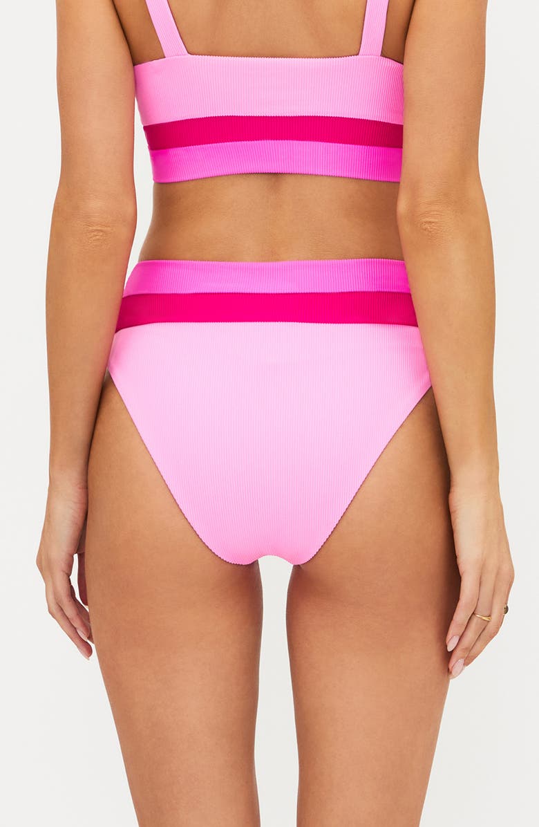Beach Riot Heidi Stripe Bikini Bottoms, Alternate, color, Peak Pink Colorblock