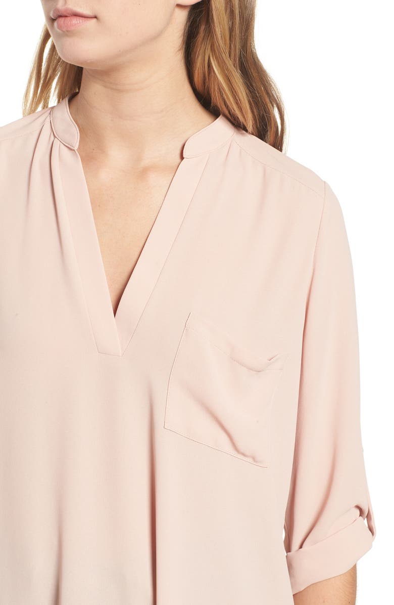 All in Favor Perfect Roll Tab Sleeve Tunic, Alternate, color,