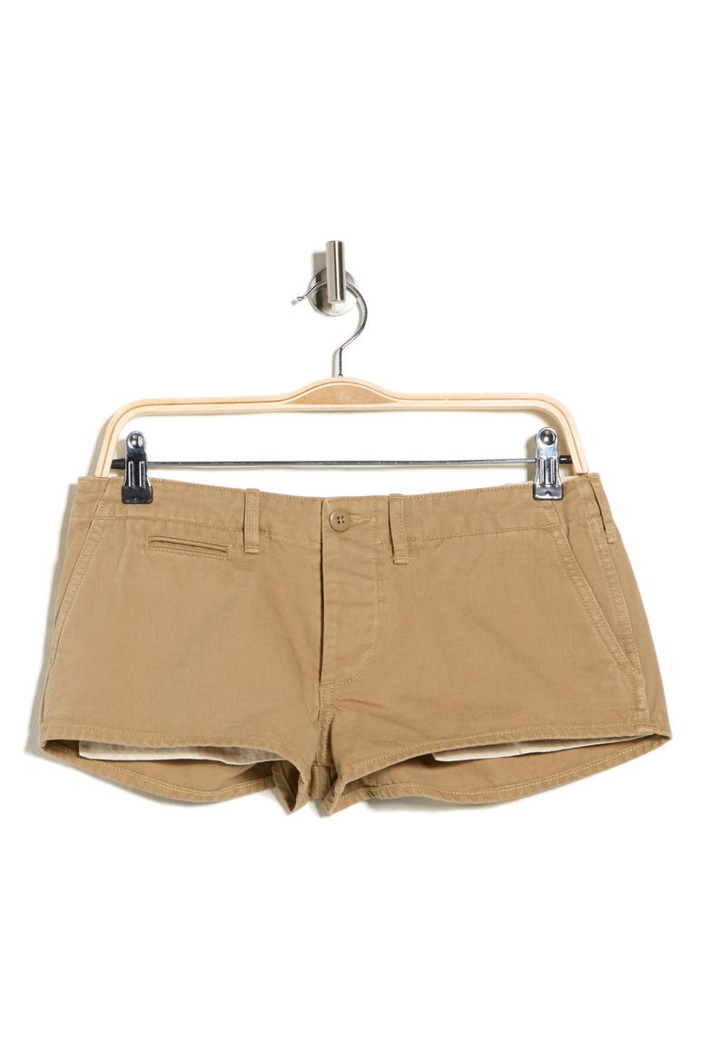 Cotton Chino Micro Shorts, Alternate, color, KHAKI SLUBBY TWILL BROWN