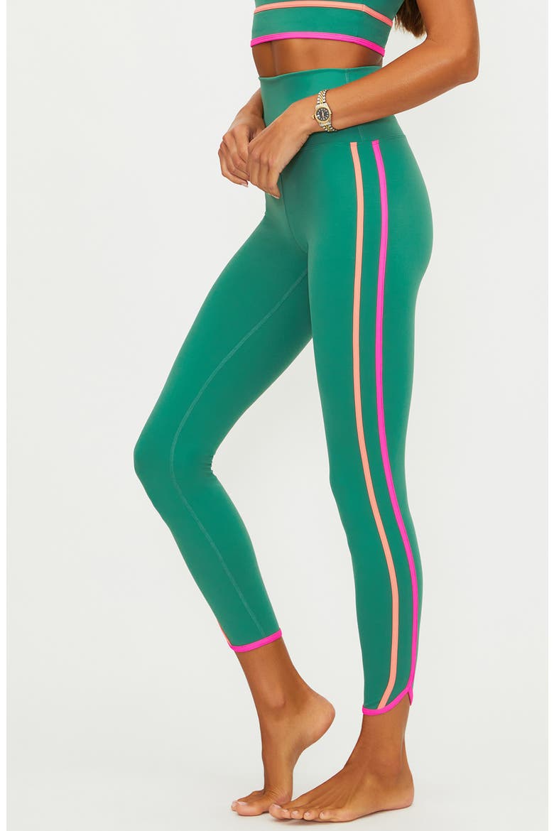 Nella High Waist Colorblock Leggings, Alternate, color, RALLY GREEN COLORBLOCK