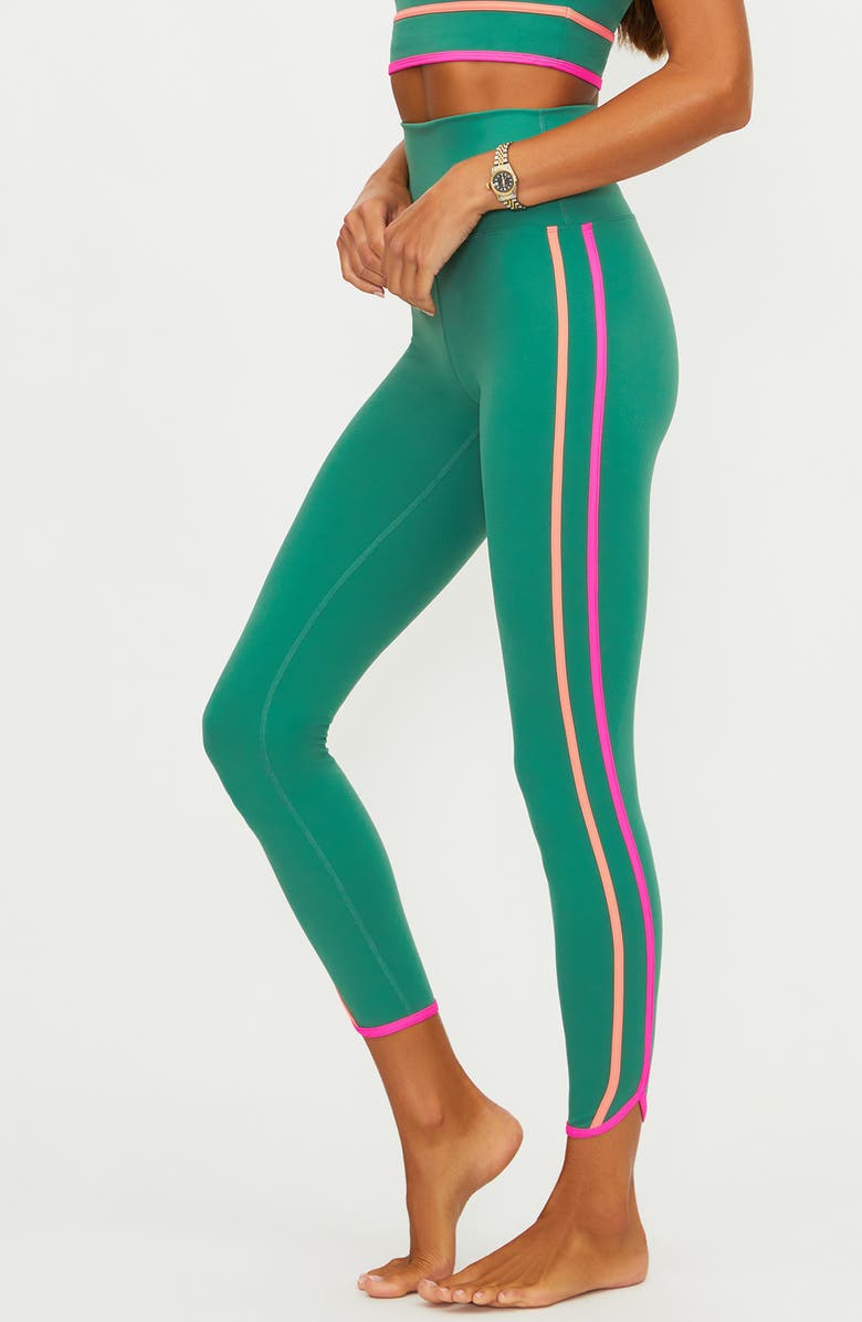Beach Riot Nella High Waist Colorblock Leggings, Alternate, color, Rally Green Colorblock