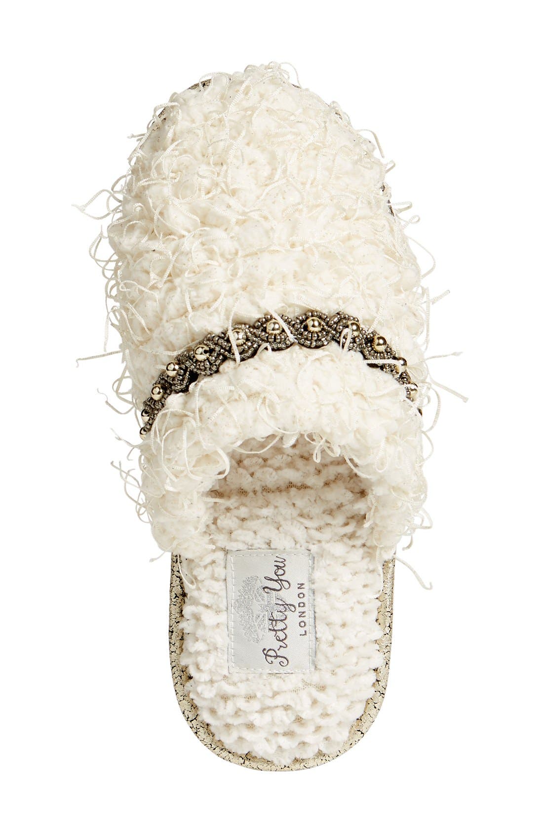 Pretty You London Beaded Slippers, Alternate, color, 