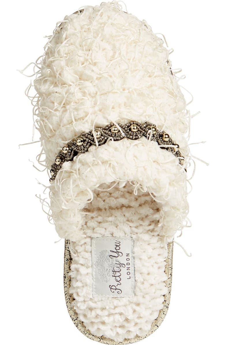 Pretty You London Beaded Slippers, Alternate, color,