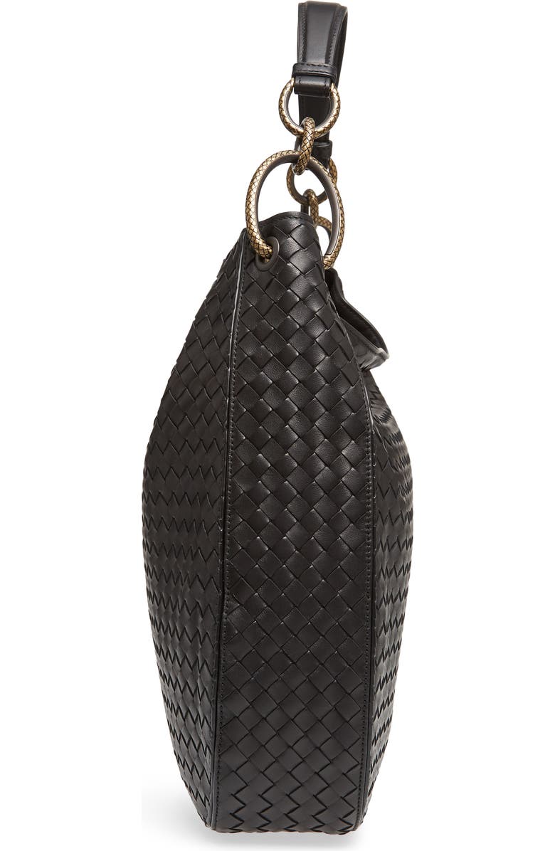 Bottega Veneta Large Loop Woven Leather Hobo, Alternate, color,