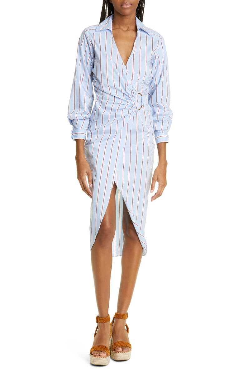 Veronica Beard Afton Stripe Cotton Blend Shirtdress, Main, color,