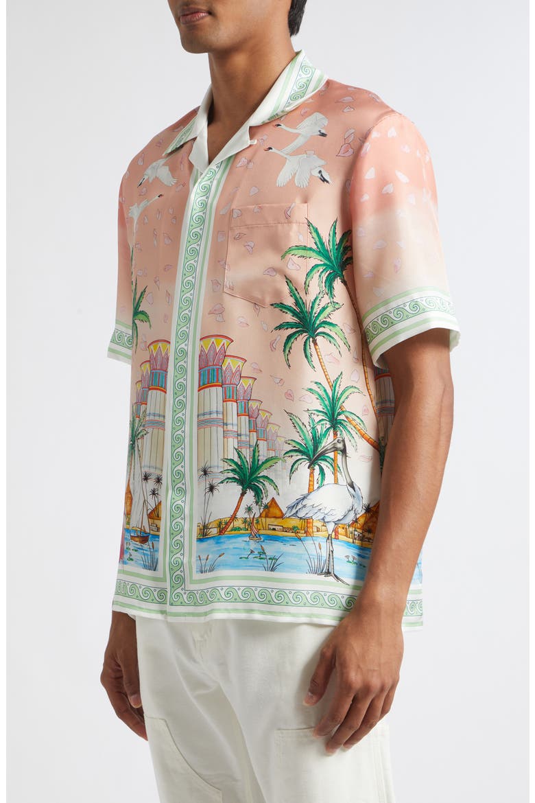 Ethereal Print Silk Camp Shirt, Alternate, color, SILK TWILL