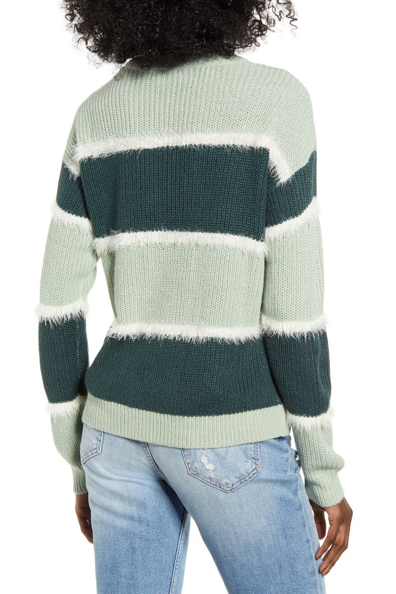 Josephine Stripe Sweater, Alternate, color, JADEITE