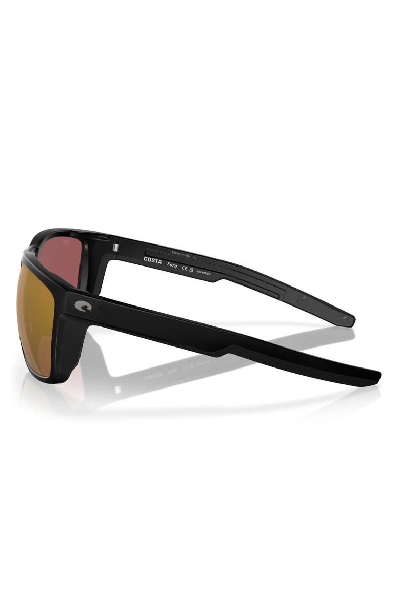 Costa Del Mar 57mm Polarized Square Sunglasses, Alternate, color, Matte Black/ Gold Mirror 580G