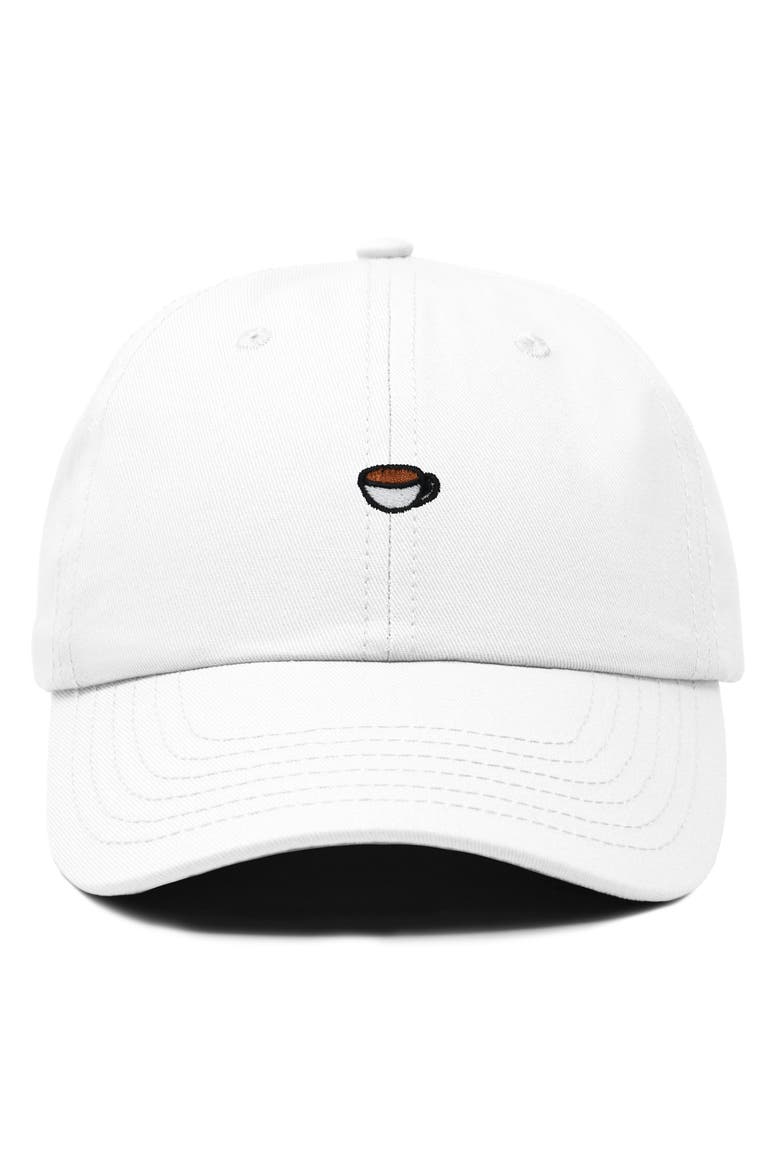 Womens Lil Coffee Dad Hat, Main, color, White