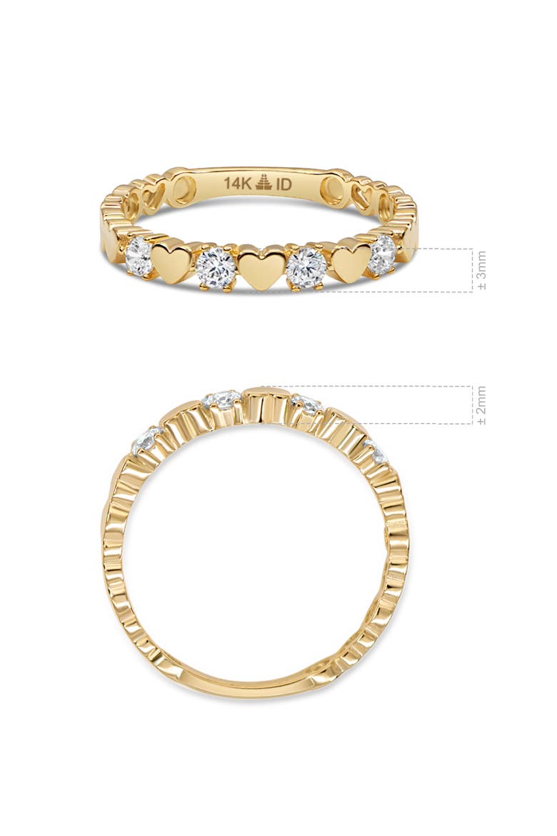 Sweet Heart Ring in 14K Gold with Cubic Zirconia, Alternate, color, Yellow Gold