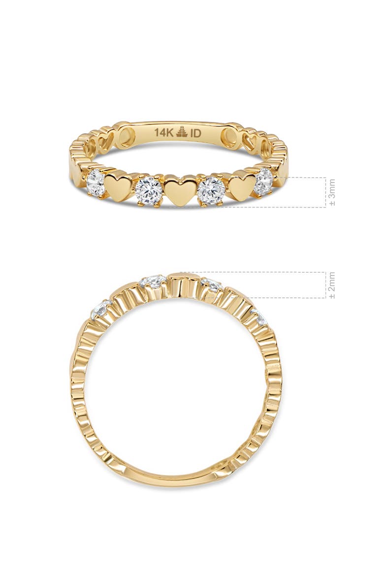 DEVATA Sweet Heart Ring in 14K Gold with Cubic Zirconia, Alternate, color, Yellow Gold