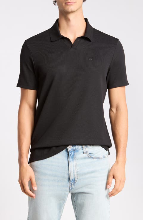 Micro Waffle Johnny Collar Top
