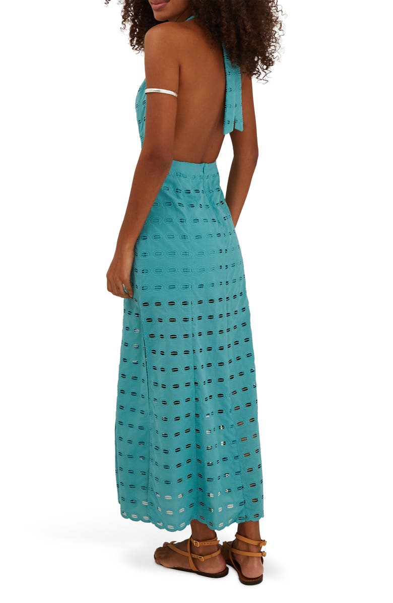 ViX Paula Hermanny Maryse Embroidered Eyelet Cotton Cover-Up Maxi Dress, Alternate, color, 
