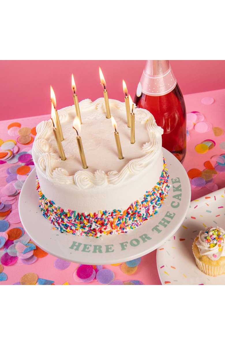 Totalee Gift For The Cake Ribbed Cer Pedestal Ceramic White, Alternate, color, White