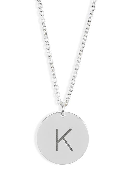 Initial Disc Pendant Necklace