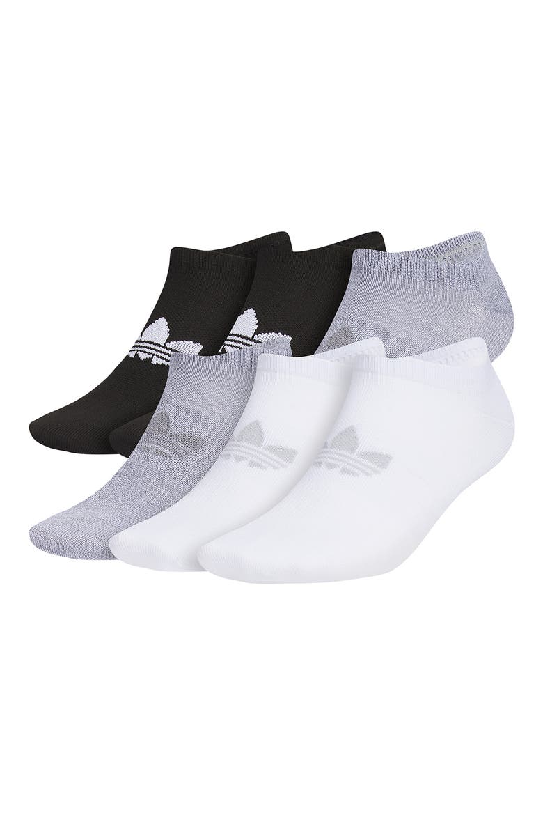 Assorted 6-Pack Superlite No-Show Socks, Main, color, BLACK/ WHITE/ GREY