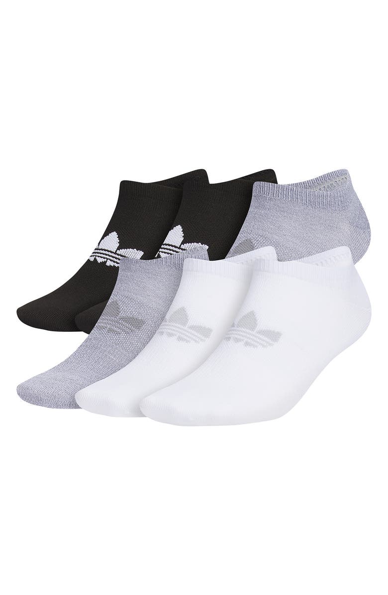 adidas Assorted 6-Pack Superlite No-Show Socks, Main, color, Black/ White/ Grey