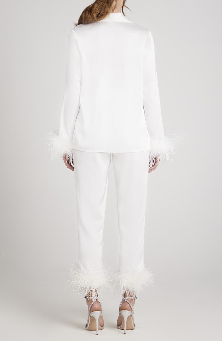 NADINE MERABI Darcie Ostrich Feather Pajamas, Alternate, color, 