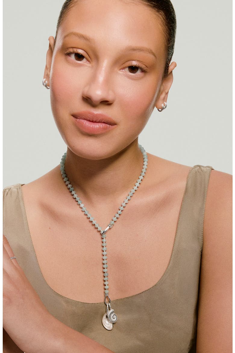 Isla Adjustable Lariat Necklace, Alternate, color, Aquamarine, Dyed Jade