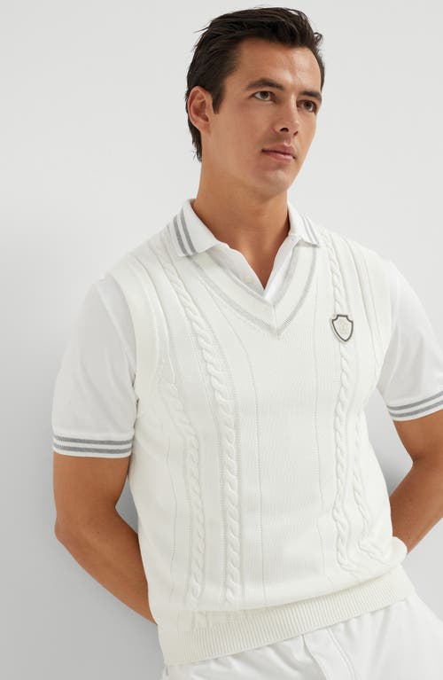 Brunello Cucinelli Cable Knit Sweater Vest In Panama
