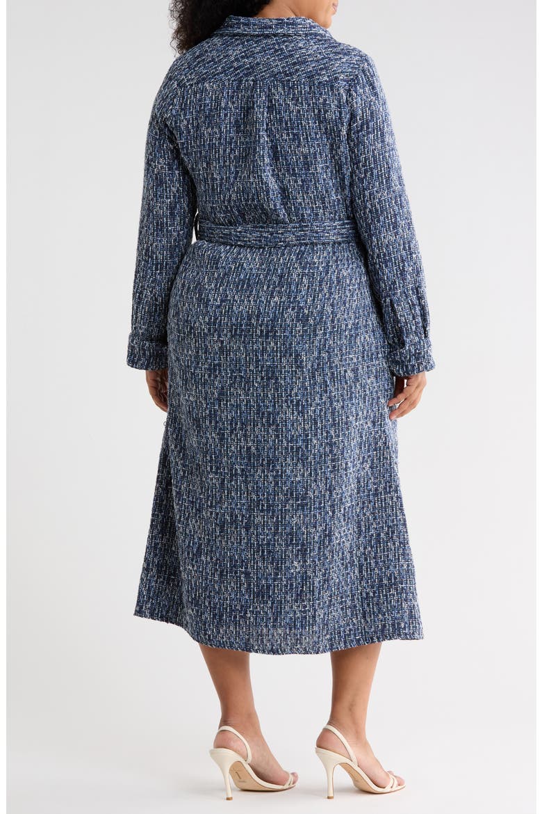 Oakley Long Sleeve Tweed Shirtdress, Alternate, color, BLUE TWEED