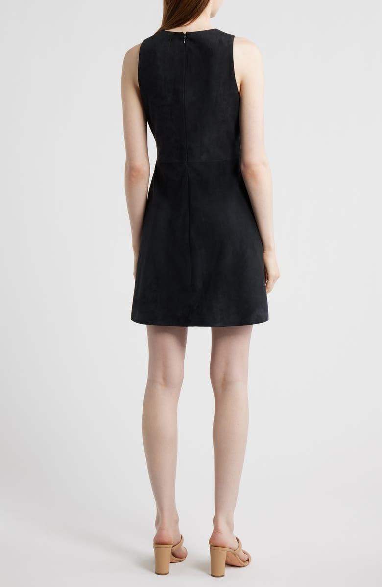 BOSS Sycara Sleeveless Suede Minidress, Alternate, color, Sky Captain