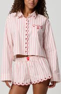 Florence by Mills Cherry Stripe Crop Button-Up Shirt