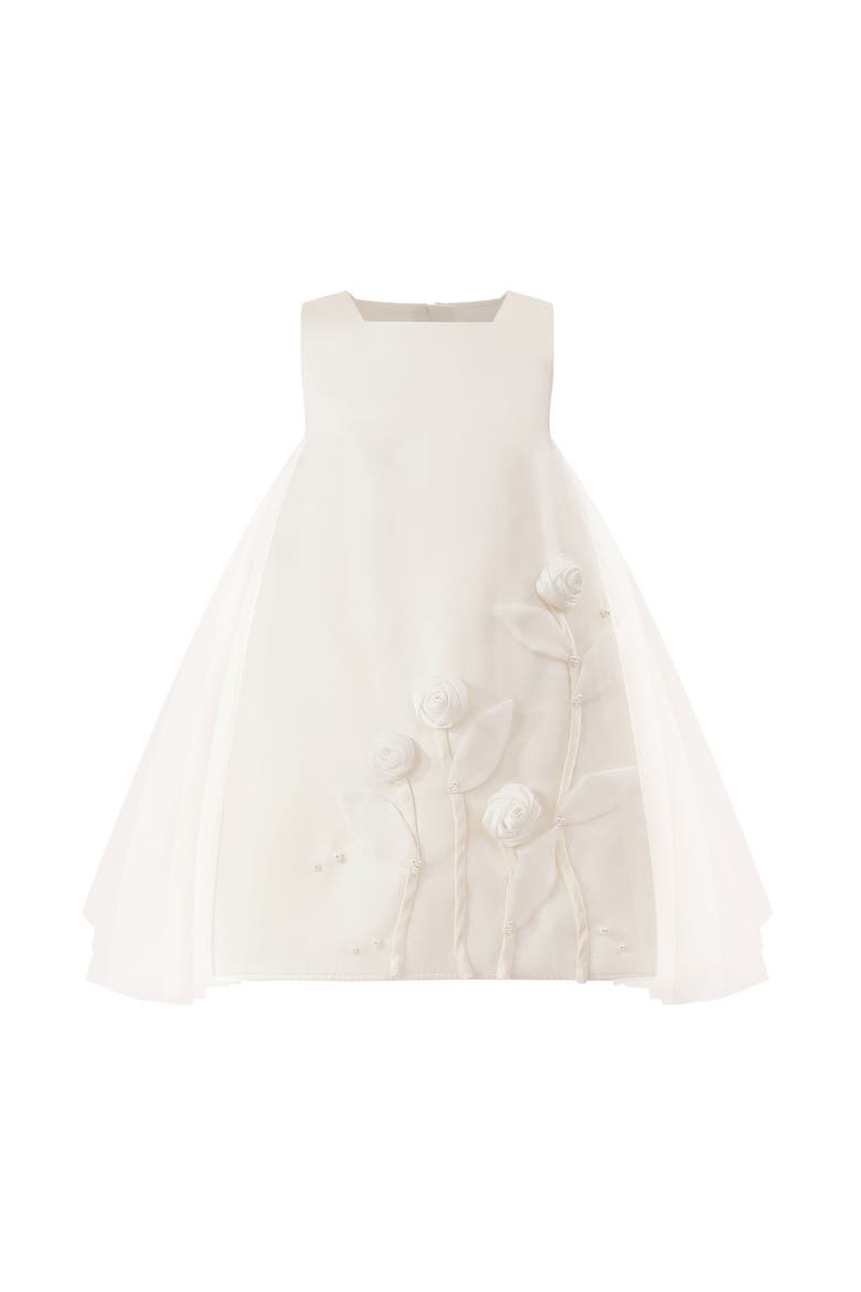 Floral Cascade Dress, Main, color, Ivory