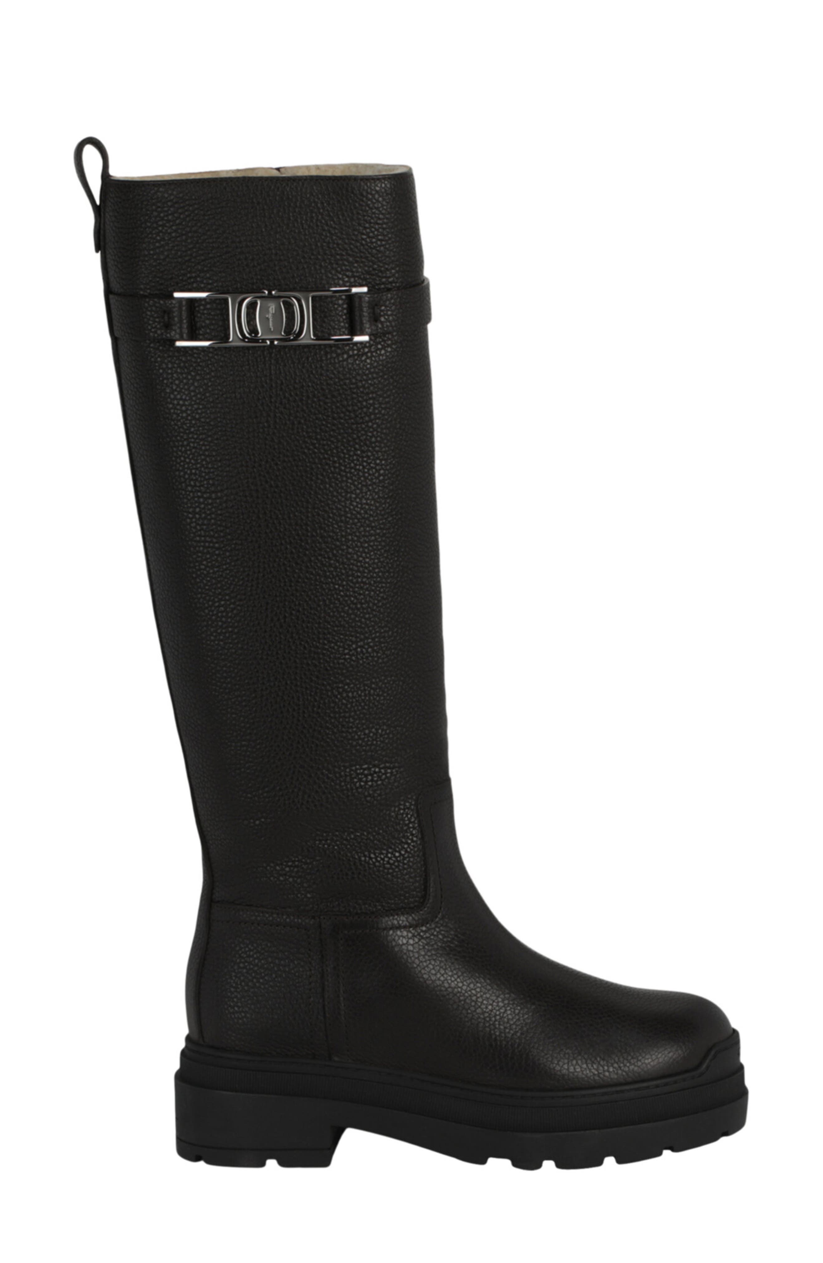 FERRAGAMO Ryder Knee High Boot, Alternate, color, Black