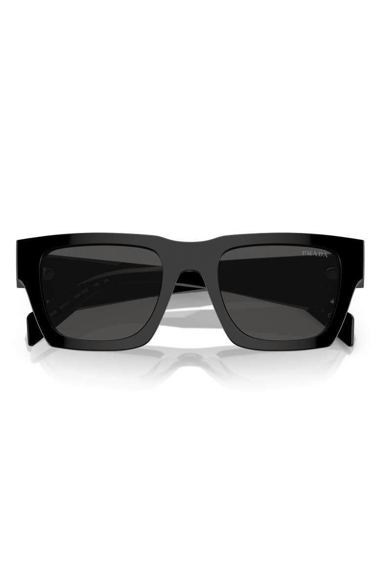 Prada 50mm Pillow Sunglasses, Alternate, color, Black