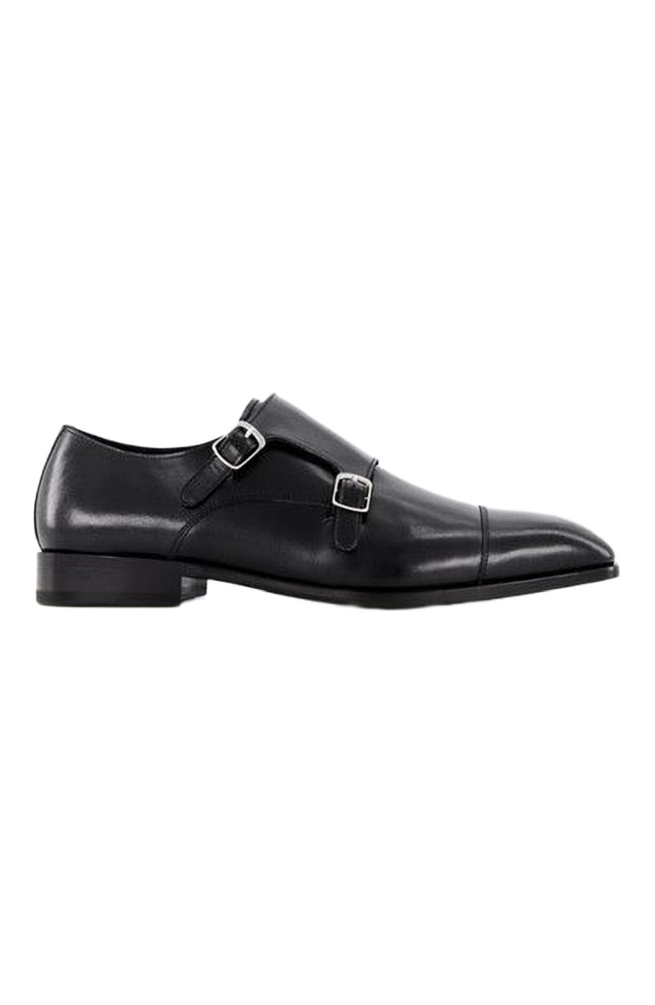 Anthony Veer Bexley Double Monk, Alternate, color, Obsidian Black Leather