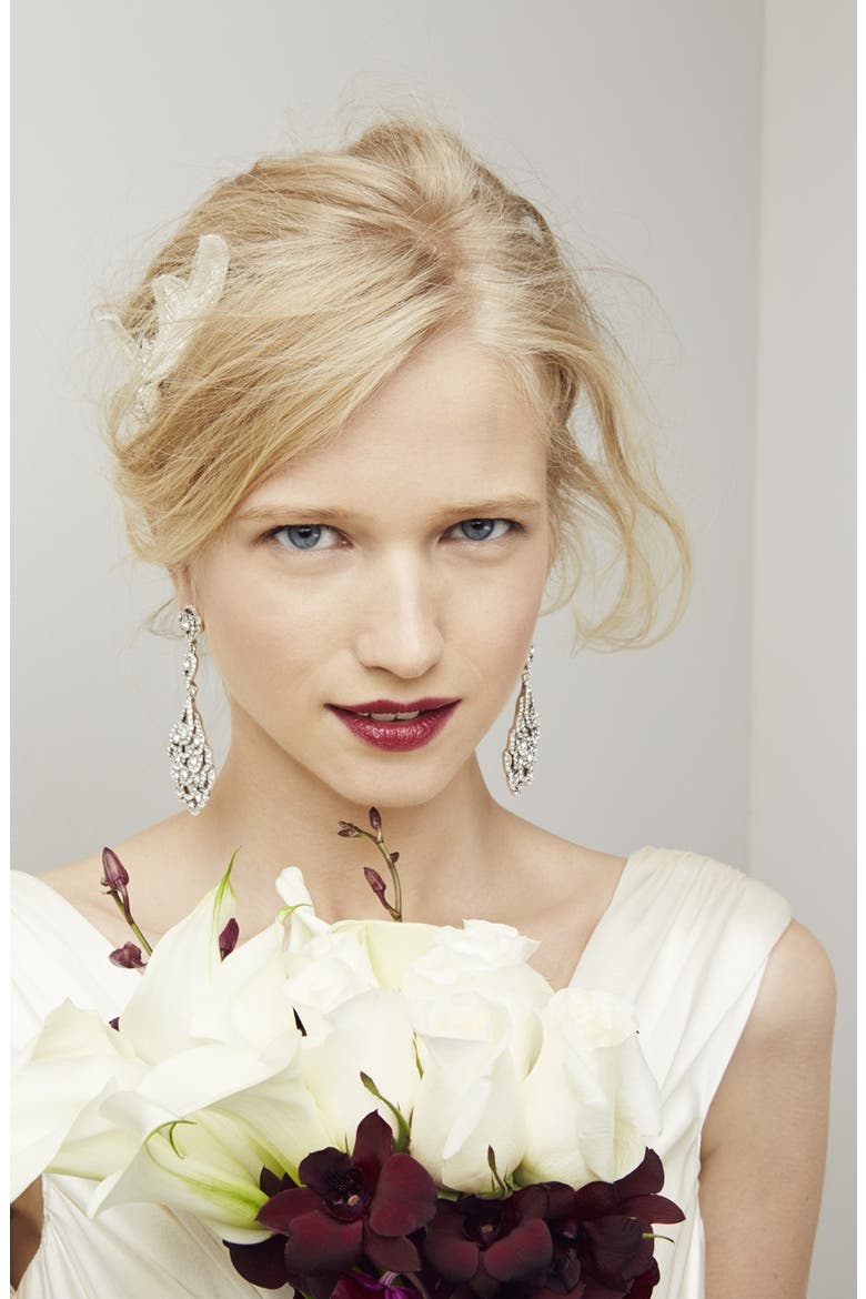 'Bianca' Floral Beaded Head Wrap, Alternate, color, IVORY