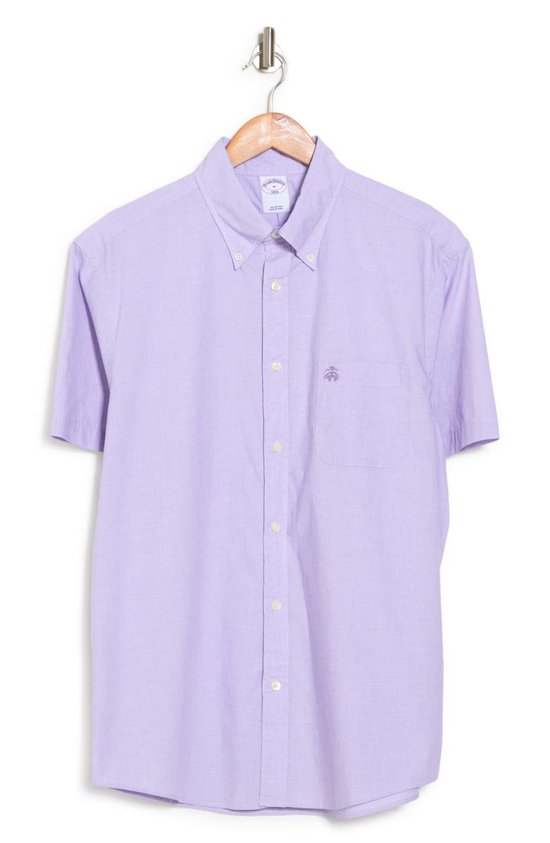 Brooks Brothers Sport Fit Short Sleeve Cotton Shirt, Alternate, color,