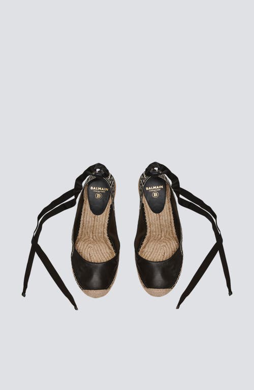BALMAIN BALMAIN ALEX MONOGRAM JACQUARD AND LEATHER ESPADRILLES