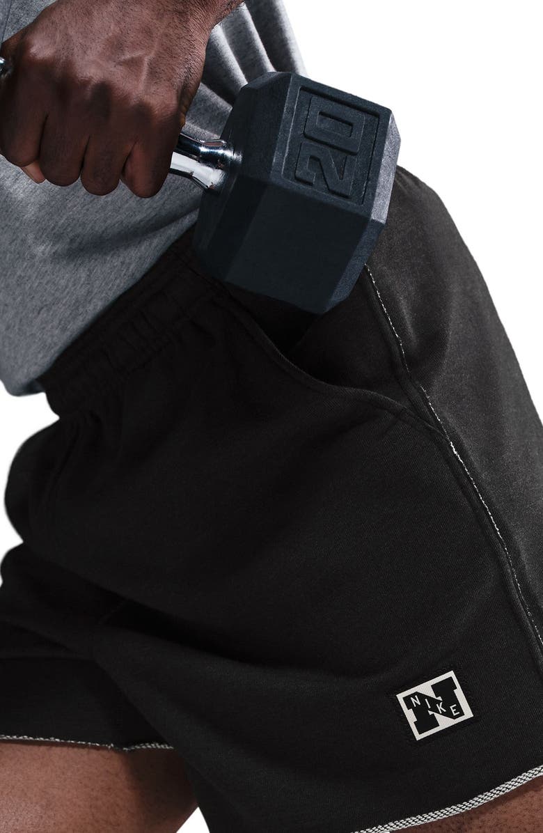 Nike Dri-FIT Gym Heritage Fleece Shorts, Alternate, color, Black/ Heather/ Pale Ivory